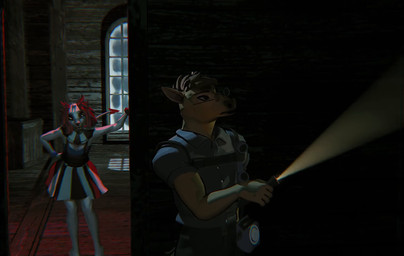 anthro clown dark duo female flashlight male scary discreet_user clinsey_(discreet_user) henry_(discreet_user) canid canine equid equine horse mammal 3d_(artwork) 3d_animation animated digital_media_(artwork) hi_res short_playtime sound video