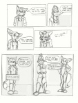 1990s_theme angry anthro chatting clothing convenient_censorship dialogue embarrassed eye_contact female humor looking_at_another male simple_background text undressing white_background cirruskitfox nintendo star_fox falco_lombardi fara_phoenix fox_mccloud avian canid canine fennec_fox fox mammal true_fox 1997 black_and_white comic english_text monochrome sketch