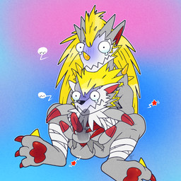anal anal_penetration balls chair_position cyanosis duo erection evolutionary_family from_behind_position genitals male male/male pained_expression penetration penis sex size_difference argon_vile bandai_namco digimon digimon_(species) filmon herissmon 1:1 hi_res