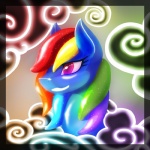 blue_body blue_fur female fur hair multicolored_hair purple_eyes rainbow_hair smile solo elronya eltaile friendship_is_magic hasbro my_little_pony rainbow_dash_(mlp) equid equine horse mammal pony 1:1 2013 hi_res