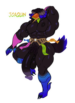 anthro avian_feet black_body black_coded brazilian brown_body dreadlock_pubes dreadlocks dyed_feathers dyed_fur erect_nipples erection genitals half-erect hand_behind_head highlights_(coloring) male markings muscular muscular_anthro muscular_male nipples obscured_eyes penis ribbons solo superhero waist_accessory tiburalgo joaquin(tiburalgo) avian bird toucan absurd_res hi_res