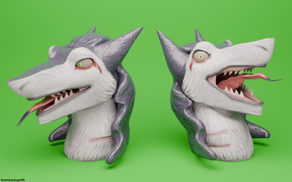 anthro forked_tongue fur green_background green_eyes head_only pink_sclera pupils purple_body purple_fur scar simple_background slit_pupils solo teeth tongue white_body white_fur yellow_eyes heartlessangel3d rain_silves sergal 16:10 2026 3d_(artwork) absurd_res bust_portrait digital_media_(artwork) hi_res portrait widescreen