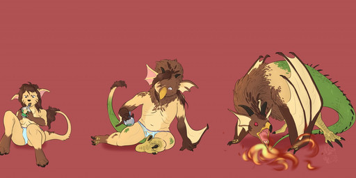 anthro anthro_to_feral base_one_layout basic_sequence beak beak_growth breasts breath_powers brown_hair clothed clothing drinking elemental_manipulation female feral fire fire_breathing fire_manipulation growth hair horn horn_growth linear_sequence membrane_(anatomy) membranous_wings one_row_layout open_mouth red_background simple_background solo tail three_frame_image three_frame_sequence topless transformation transformation_sequence underwear wings punkchops european_mythology mythology avian cockatrice felid mammal mythological_avian mythological_creature mythological_scalie scalie 2019 digital_media_(artwork) sequence