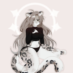 ahoge annoyed anthro big_breasts black_claws black_clothing black_panties black_shirt black_topwear black_underwear breasts claws clothing crop_top female fur hair long_hair multicolored_body multicolored_fur navel panties shirt sitting solo tail thick_thighs topwear underwear wide_hips nollya felid mammal pantherine snow_leopard 1:1 colored digital_drawing_(artwork) digital_media_(artwork) hi_res shaded