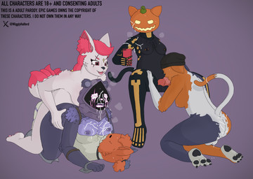 5_fingers 5_tails ambiguous_penetration anthro balls being_watched belly big_breasts bodily_fluids breasts butt chest_tuft clothed clothing crying cum cum_in_mouth cum_inside cum_on_balls cum_on_body cum_on_breasts cum_on_butt cum_on_face cum_on_tail defeated doggystyle double_penetration electronics fellatio female female/female female_rape fingers food for_a_head forced from_behind_position fruit gang_rape gangbang genital_fluids genitals group group_sex hair hat headgear headwear hood knot knotted_penis looking_at_another multi_tail nipple_piercing nipples nude oral pain partially_clothed paws penetration penile penis phone piercing pink_hair plant pumpkin pumpkin_head rape recording recording_video sex sweat tail tears trapped tuft wigglyhalford epic_games fortnite cate_meowdy kimiko_five-tails meow_skulls raven_team_leader spice_(fortnite) bear canid canine felid feline fox humanoid mammal object_head absurd_res hi_res