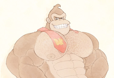 abs anthro biceps big_muscles body_hair chest_hair clothed clothing huge_muscles male muscular muscular_anthro muscular_male nipples pecs simple_background solo topless ripped-saurian donkey_kong_(series) nintendo donkey_kong_(character) ape haplorhine mammal monkey primate 2017