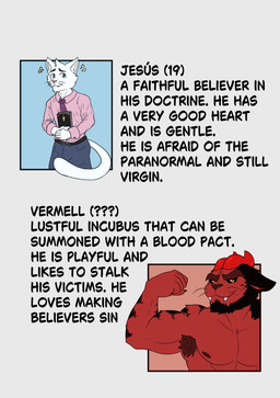 anthro areola armpit_hair beard body_hair christian_cross christian_symbol clothed clothed_anthro clothed_male clothing cross duo facial_hair fully_clothed fully_clothed_anthro fully_clothed_male horn introduction male male_anthro male_virgin muscular muscular_anthro muscular_male nipples nude_anthro nude_male pecs pointy_ears prick_ears religion religious_symbol stated_adult stated_age stated_virginity tail text virgin whiskers lewd_catto bible christianity jesus_(lewd_catto) vermell demon domestic_cat felid feline felis mammal pantherine tiger absurd_res english_text hi_res