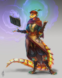 5_fingers anthro belt book breasts cape clothing digitigrade female fingerless_gloves fingers gloves green_clothing handwear hat headgear headwear horn magic magic_user orange_body red_cape red_clothing red_hat red_headwear scales simple_background smile solo standing tail yellow_body yellow_scales thatzombiecat dungeons_and_dragons hasbro wizards_of_the_coast dragonborn_(dnd) scalie 2022 digital_media_(artwork) hi_res
