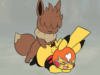 3_toes all_fours anal anal_penetration ass_up black_body black_fur blush brown_body brown_fur butt butt_grab chest_tuft chibi clothed clothing cosplay_pikachu_(costume) costume crossdressing dipstick_ears dipstick_tail doggystyle duo ear_markings ears_up eyes_closed feet femboy feral feral_on_feral feral_penetrated feral_penetrating feral_penetrating_feral fluffy fluffy_tail from_behind_position fur hand_on_butt head_down long_ears male male/male male_penetrated male_penetrating male_penetrating_male markings multicolored_ears multicolored_tail open_mouth penetration penile penile_penetration penis_in_ass sex snout tail tail_markings tan_body tan_fur toes tongue tuft yellow_body yellow_fur young lkiws nintendo pokemon pokemon_(anime) pikachu_libre sandy_(eevee) eevee generation_1_pokemon pikachu pokemon_(species) 2018 2d_animation 4:3 animated digital_media_(artwork) frame_by_frame loop