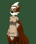 anthro breasts brown_body clothing feathered_arms female green_background looking_at_viewer multicolored_body shirt simple_background small_breasts solo t-shirt topwear two_tone_body white_body winged_arms wings yellow_eyes ghostth39 sega sonic_the_hedgehog_(series) fan_character lina_(ghostth39) accipitriform avian bird osprey 2021 hi_res