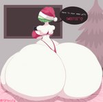 big_breasts big_butt breasts butt christmas_clothing christmas_headwear clothing female green_hair hair hat headgear headwear holidays huge_breasts huge_butt huge_hips huge_thighs hyper hyper_butt hyper_hips hyper_thighs not_furry plant santa_hat solo text thick_thighs white_body wide_hips popansfw christmas nintendo pokemon gardevoir generation_3_pokemon humanoid pokemon_(species) absurd_res digital_media_(artwork) english_text hi_res