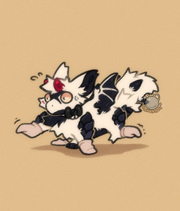 bodily_fluids chibi clothing feral footwear fur quadruped scales socks solo sweat sweatdrop tail wide_eyed wings cocodrops_(artist) mythology dragon furred_dragon furred_scalie mythological_creature mythological_scalie scalie low_res