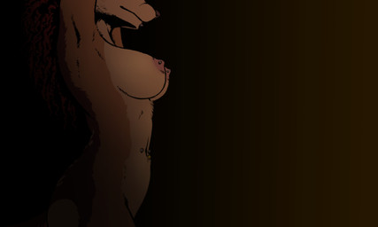 anthro breasts brown_body brown_fur dark female fur multicolored_body multicolored_fur navel navel_piercing nipple_piercing nipples nude piercing side_view solo ipoke ayn_(fluff-kevlar) canid canine canis jackal mammal 2020 5:3