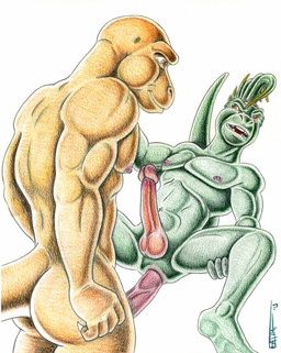 5_fingers anal anal_penetration anthro balls bareback big_penis duo fingers from_front_position genitals green_body green_scales lying male male/male missionary_position mohawk on_back penetration penis penis_size_difference pink_penis scales sex simple_background white_background yellow_body yellow_eyes yellow_scales flatrat dinosaurs_(series) jim_henson_home_entertainment robbie_sinclair allosaurid dinosaur hypsilophodon ornithischian ornithopod prehistoric_species reptile saurischian scalie theropod 2013 signature
