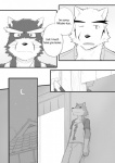 anthro canid canine canis chest_tuft clothing comic cotton_(artist) dialogue domestic_dog duo english_text fur greyscale male mammal monochrome natsume_(tooboe_bookmark) nitobe sadasaka_usui shirt tank_top text tooboe_bookmark topwear tuft white_body white_fur