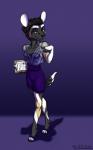 2012 african_wild_dog anthro biped canid canine cigarette clipboard clothed clothing digital_media_(artwork) female flyingram footwear hair hi_res high_heels mammal shoes short_hair simple_background solo