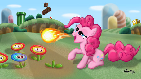 ?_block block blue_eyes breath_powers cutie_mark elemental_manipulation female feral fire fire_breathing fire_flower fire_manipulation fireball flower fungus fur hair hill humor ice_flower long_hair mushroom open_mouth outside pink_body pink_fur pink_hair plant power-up question_mark shadow shrub sitting sky smile solo super_mushroom tail tongue tube weapon apollobroda friendship_is_magic hasbro mario_bros my_little_pony new_super_mario_bros_wii nintendo pinkie_pie_(mlp) earth_pony elemental_creature equid equine flora_fauna flower_creature horse mammal pony 16:9 2013 crossover hi_res signature widescreen