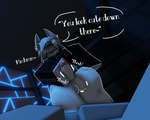 anthro attolens balls genitals looking_at_viewer male masturbation solo thick_thighs throbbing throbbing_balls anonymous_artist roblox canid canine humanoid mammal