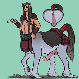 animal_genitalia animal_penis anus armor balls braided_hair brown_hair butt close-up cutaway equine_genitalia equine_penis erection fur genitals grey_body grey_fur hair hooves long_hair male medial_ring penis pink_penis raised_tail solo standing tail tan_body meldritchhorror european_mythology greek_mythology mythology centaur equid equid_taur humanoid_taur mammal mammal_taur taur 1:1 2020