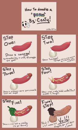 anatomically_correct anatomically_correct_genitalia anatomically_correct_penis anatomy balls chart comparison egg erection food foreskin fungus genitals how-to humanoid_genitalia humanoid_penis male meat mushroom not_furry penis pubes sausage text vein veiny_penis castbound third-party_edit comic english_text hi_res