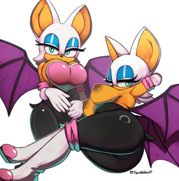 areola armor armwear big_breasts big_butt big_ears blue_eyes blue_makeup boots breastplate breasts brown_areola brown_nipples butt clothing exposed_breasts eyelashes female footwear gloves handwear high_heeled_boots high_heels looking_at_viewer nipples raised_arm shoes simple_background sitting solo tail white_background wings squabblecat sega sonic_the_hedgehog_(series) rouge_the_bat bat mammal 2025 absurd_res hi_res