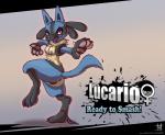 2018 anthro anus biped black_body black_fur blue_body blue_fur breasts canid clothed clothing clothing_around_one_leg eyelashes eyewear female fur generation_4_pokemon genitals glasses hi_res hyenatig_(artist) lucario mammal nintendo nipples nude panties panties_around_one_leg panties_down partially_clothed pokemon pokemon_(species) pokemorph pose pussy red_eyes simple_background smile solo spikes super_smash_bros. super_smash_bros._ultimate text underwear underwear_around_one_leg underwear_down url