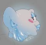 anus big_pussy bodily_fluids female genitals heart_eyes heart_symbol hyper hyper_genitalia hyper_pussy lips looking_at_viewer looking_back not_furry presenting pussy simple_background solo sweat thick_lips classified-crud mario_bros nintendo boo_(mario) ghost spirit