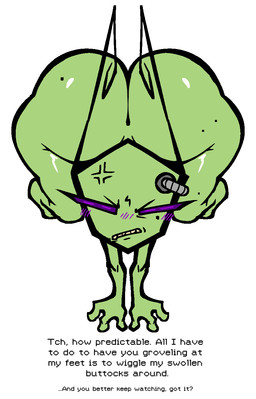 antennae_(anatomy) big_butt blush blush_lines bottom_heavy butt cross-popping_vein dialogue female looking_at_viewer mole_under_eye narrowed_eyes nude purple_eyes simple_background solo talking_to_viewer text thick_thighs white_background wide_hips nanodude78 invader_zim nickelodeon tak_(invader_zim) alien humanoid irken english_text hi_res