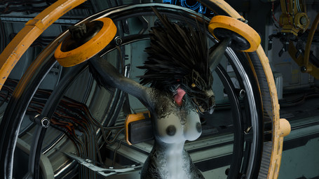 3_fingers anthro arms_above_head avian_caruncle bdsm beak black_body black_feathers black_nipples bondage bound breasts feather_hair feathered_crest feathers female fingers head_crest inside nipples non-mammal_breasts nude pseudo_hair pupils restrained restrained_arms scales slit_pupils solo spread_arms wide_angle yellow_eyes gallimaufry3d ckang3d_(modeler) pickle_juice_(modeler) halo_(series) microsoft xbox_game_studios alien avian kig-yar scalie t'vaoan 16:9 3d_(artwork) 4k absurd_res digital_media_(artwork) hi_res widescreen