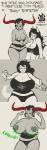 big_breasts black_hair breast_expansion breasts crossgender expansion female grey_body grey_skin hair horn small_breasts text coxaplenty homestuck ms_paint_adventures jade_harley tavros_nitram alien alien_humanoid horned_humanoid human humanoid mammal troll_(homestuck) comic english_text hi_res