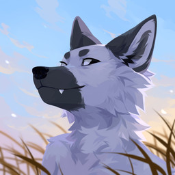 ambiguous_gender anthro black_nose cheek_tuft detailed_background eyelashes facial_tuft fangs fur glistening glistening_eyes grass grey_body grey_ears grey_fur inner_ear_fluff mouth_closed neck_tuft nude nude_ambiguous nude_anthro outside plant sky solo teeth tuft unsigned white_body white_fur white_inner_ear_fluff corzh77 canid mammal 1:1 absurd_res bust_portrait detailed hi_res icon portrait