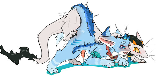 2_horns 4_fingers armband ass_up big_ears black_hair blue_body blue_fur blue_horn blush bodily_fluids claws collar cum cum_drip dripping duo feral feral_on_feral feral_penetrated feral_penetrating feral_penetrating_feral fingers from_behind_position fur genital_fluids genitals hair hand_on_head horn kneeling lidded_eyes looking_pleasured male male/male male_penetrated male_penetrating male_penetrating_male markings no_sclera open_mouth orange_horn paws penetration penis quadruped red_collar sex side_view simple_background tail tail_tuft tapering_tail tuft wearing_collar white_background white_body white_fur white_markings white_sclera wings yellow_eyes gagaga_ram mythology alex_(alexreallytaken) garam_(gagaga_ram) dragon furred_dragon furred_scalie mythological_creature mythological_scalie scalie wingless_dragon digital_drawing_(artwork) digital_media_(artwork) korean_description