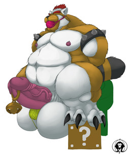 ?_block alternate_species anthro armband balls bdsm bell big_balls big_claws big_muscles big_pecs big_penis black_claws block bondage bound claws erection gag gagged genital_piercing genitals hands_behind_back huge_balls huge_penis humanoid_genitalia humanoid_penis hyper hyper_balls hyper_genitalia hyper_penis item_box male musclegut muscular muscular_male nipples overweight overweight_anthro overweight_male pecs penis penis_piercing piercing prince_albert_piercing saggy_balls simple_background slightly_chubby solo spiked_armband spikes submissive submissive_male thick_penis thick_thighs toe_claws warp_pipe white_background yarn xatanlion mario_bros nintendo super_mario_3d_world meowser felid mammal