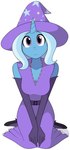 anthro belt biped breasts clothing dress female footwear gloves handwear hat headgear headwear high_heels horn looking_at_viewer shoes sitting solo witch_hat sourlemonade friendship_is_magic hasbro my_little_pony mythology trixie_(mlp) equid equine mammal mythological_creature mythological_equine unicorn 2018 absurd_res hi_res