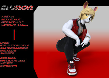 anthro blue_eyes bottomwear brown_hair clock clothing footwear gesture gold_(metal) gold_jewelry hair hand_gesture jewelry looking_at_viewer male muscular shoes slavic_squat sneakers solo topwear v_sign watch bustin3d air_force_1 nike damon_(bustin3d) lagomorph leporid mammal rabbit 3d_(artwork) digital_media_(artwork) hi_res model_sheet