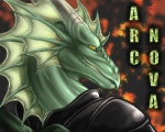 abstract_background anthro male simple_background smile solo rukis mythology arc_nova dragon mythological_creature mythological_scalie scalie bust_portrait portrait