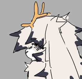 ambiguous_gender anthro antlers blush floppy_ears fur golden_antlers grey_background hair horn looking_at_viewer lop_ears male simple_background solo white_body white_fur white_hair yellow_antlers yellow_eyes snowlar mythology snowlar(rabbit) jackalope lagomorph leporid mammal mythological_creature rabbit digital_media_(artwork) sketch