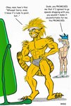 anthro armpit_hair body_hair bulge clothed clothing duo male parody skimpy tail text underwear bioxz breath_of_fire capcom mythology rei_(breath_of_fire) ryu_(breath_of_fire) dragon felid human mammal mythological_creature mythological_scalie scalie woren english_text