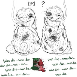 abuse ambiguous_gender amputee animal_abuse baby_talk blood bodily_fluids bound color_coded_text corpse crying death debreasted dialogue disability dying eyes_closed feeding_tube female female_feral feral fur genital_fluids genitals gore green_body green_eyes green_fur green_hair group hair impalement looking_at_another male male_feral medical_instrument mind_break missing_all_legs missing_ear nullo one_eye_closed penetration red_body red_fur red_hair rotting scientific_instrument sewing_pin sewn_eye sewn_mouth shaved slit_(wound) stab stuck_together suffering suicidal surgical_suture tail tears text toothpick torture tube urethral urethral_penetration urine vaginal vaginal_penetration vulva wounded young young_ambiguous young_feral yellowcottoncandy030 fluffy_pony ambient_arthropod ambient_fly ambient_insect fluffy_pony_(species) mammal 1:1 2025 comic digital_media_(artwork) english_text hi_res partially_colored father_(lore) mother_(lore) mother_and_father_(lore) parent_(lore) parent_and_child_(lore) sibling_(lore)