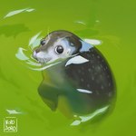 ambiguous_gender big_eyes brown_body eyebrows feral monotone_background solo swimming thick_eyebrows water whisker_spots whiskers norodoro_(artist) mammal marine pinniped seal 1:1 digital_media_(artwork) hi_res signature