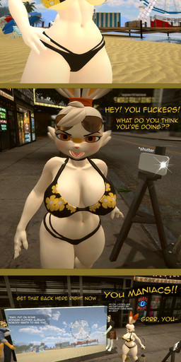 amusement_ride angry anthro beach bikini blurred_background city city_background clothing curved_text dialogue easter_egg electronics eyewear female ferris_wheel fire_hydrant group holidays humor male phone pose poster profanity sunglasses sunny swimwear taking_picture text tripod two-piece_swimsuit generalbrainconsuminlet valorlynz_(modeler) easter garry's_mod nintendo pokemon bunni_(valorlynz) canid canine canis domestic_dog generation_8_pokemon lagomorph leporid mammal pokemon_(species) rabbit scorbunny 3d_(artwork) absurd_res comic digital_media_(artwork) english_text hi_res