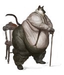 anthro belly big_belly cane chair dewlap_(anatomy) furniture huge_belly huge_thighs male morbidly_obese morbidly_obese_anthro morbidly_obese_male obese obese_anthro obese_male open_mouth overweight overweight_anthro overweight_male solo suspenders thick_thighs cettus whaleoil1 karras_lafontaine domestic_cat felid feline felis mammal siamese hi_res