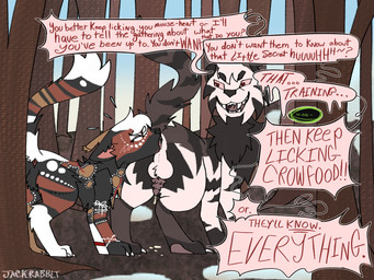 adolescent ambiguous_gender ambiguous_rimming ambiguous_rimming_male anal bodily_fluids claws countershading cum dialogue dirt duo feral feral_on_feral forced forest genital_fluids hill leaf leaves_on_ground male/null oral outside pawpads paws plant rape red_eyes rimming rimming_male saliva saliva_on_tongue sex snow speech_bubble stripes tabby_fur text threatening tree winter young young_feral jackrabbit_(artist) warriors_(book_series) anonymous_character fan_character domestic_cat felid feline felis mammal 2025 4:3 english_text hi_res signature nonbinary_(lore)