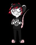 alternative_fashion anthro clothed clothing emo fur hair male solo pokefound spencer_(pink) american_opossum mammal marsupial 4:5 alpha_channel