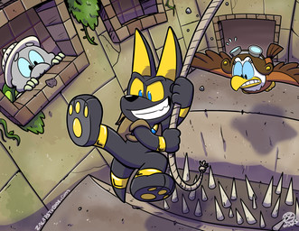 3_toes anthro aviator_cap backpack backpack_only beak black_ears black_nose black_tail blue_eyes brown_body brown_feathers brown_tail detailed_background eyebrows feathers feet grey_body grey_eyebrows group high-angle_view holding_object holding_rope multicolored_body multicolored_feathers pawpads paws plantigrade rope soles spikes tail teeth toes toony trio white_body white_feathers yellow_beak yellow_pawpads yellow_sclera jurassiczalar amelia_(jurassiczalar) jack_(jurassiczalar) william_(jurassiczalar) accipitrid accipitriform anubian_jackal avian bald_eagle bird canid canine canis eagle hybrid jackal mammal reptile scalie sea_eagle turtle 2025 hi_res