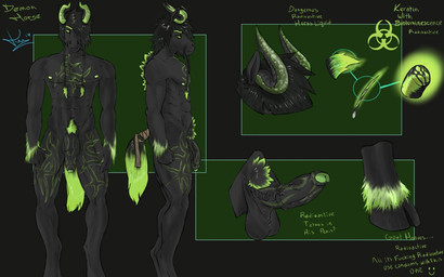 balls erection flaccid foreskin genitals glans hair hooves horn hybrid_genitalia hybrid_penis male medial_ring muscular muscular_male nipples partially_retracted_foreskin penis pubes radioactive solo tattoo text kbiscuitcat ice_(artur) bovid caprine demon equid equine goat horse mammal 16:10 english_text widescreen