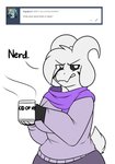 angry anthro ask_blog asriel_dreemurr_(god_form) big_breasts black_sclera boss_monster_(undertale) bovid breasts caprine clothed clothing container crossgender cup fangs female floppy_ears fur goat grumpy hair hair_over_eye horn mammal markings mtf_crossgender one_eye_obstructed robertge scarf solo teeth text tumblr undertale undertale_(series) user_avatar white_body white_fur
