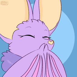big_ears blowing_kiss blue_background feral heart_nose heart_symbol kissing magic neck_tuft purple_body simple_background sparkles sparkling_breath tuft wings conditional_dnp pocketpaws charme_(cresce_zoroark) bat mammal 1:1 2d_animation animated animated_gif frame_by_frame short_playtime