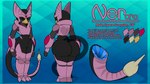 4_fingers anthro big_butt black_body black_eyes black_sclera butt exoskeleton femboy fingers heart_symbol male markings multicolored_body pink_body pointed_tail simple_background smile solo standing striped_markings stripes text thick_thighs two_tone_body ner0_kobold neroro_(ner0_kobold) alien arachnid arthropod scorpion 16:9 2022 digital_media_(artwork) english_text flat_colors hi_res model_sheet widescreen