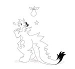 ambiguous_gender anthro breath calf_tuft food fruit fur hair leg_tuft pear plant simple_background slightly_chubby slightly_chubby_ambiguous slightly_chubby_anthro small_wings smile solo standing star tail tail_tuft tuft white_background wings thorn_paw mythology dragon furred_dragon furred_scalie mythological_creature mythological_scalie scalie 2025 full-length_portrait greyscale hi_res monochrome portrait female_(lore)